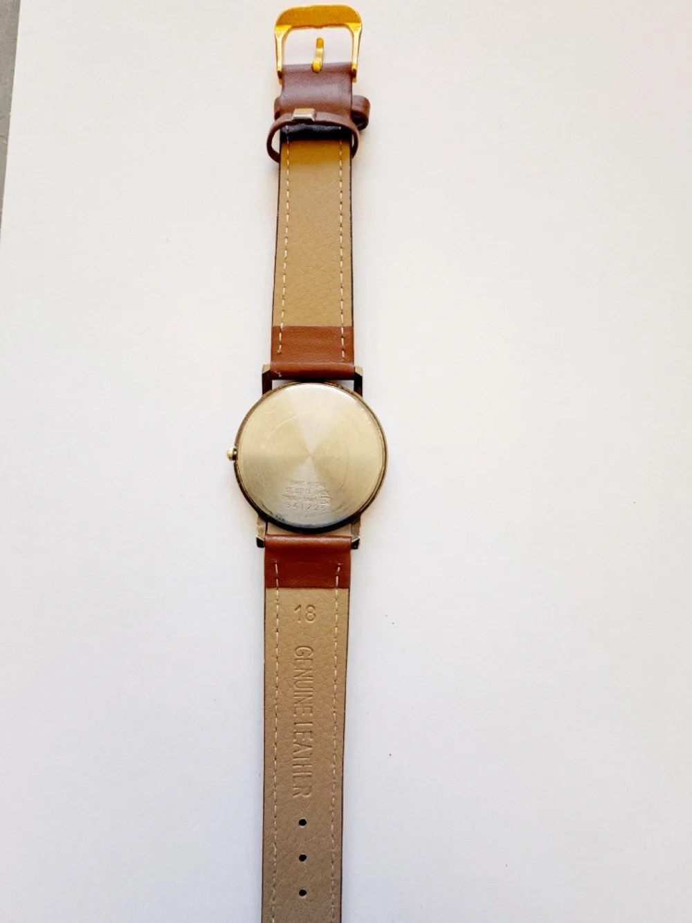 Vintage Seiko Quartz Watch | Gold Tone Mirror Dial | Brown Leather | 34mm